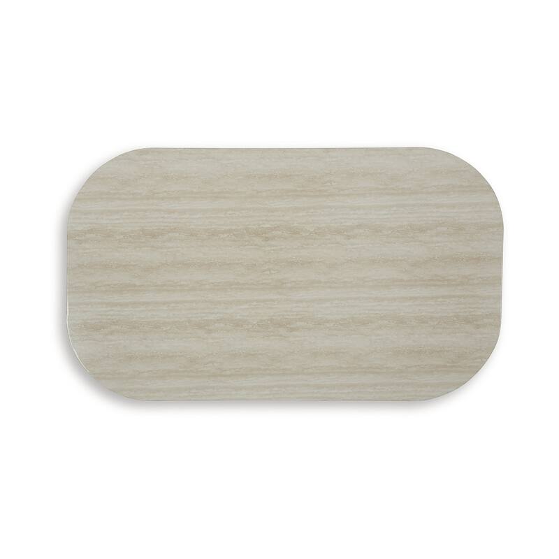 Signature Design by Ashley Kimora Beige/Dark Brown Outdoor Coffee Table - 50" W x 29.92" D x 17.52" H