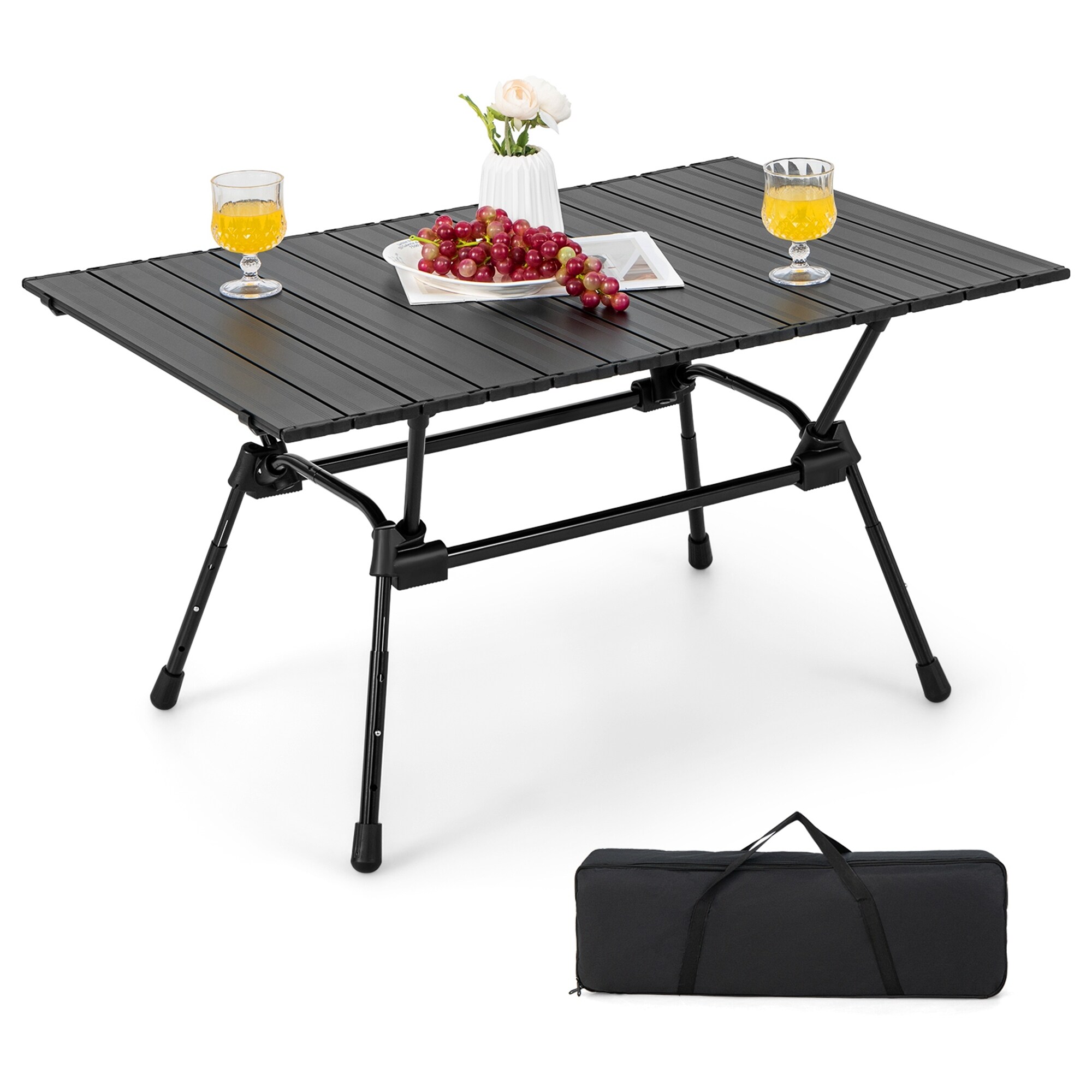 Costway Heavy Duty Aluminum Camping Table Folding Outdoor Picnic