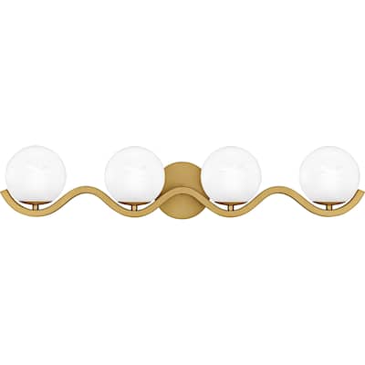 Spherical 4-Light Aged Brass Bath Light