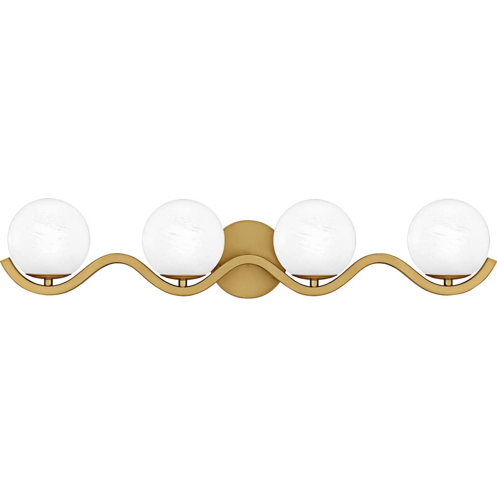 Spherical 4-Light Aged Brass Bath Light