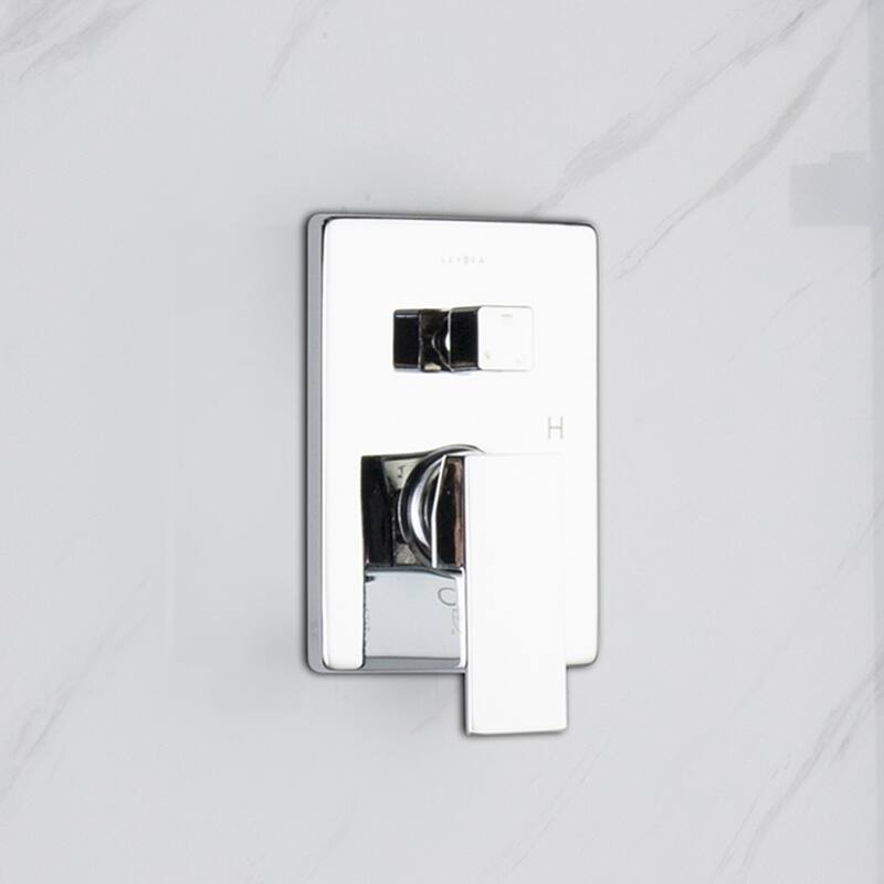 Cero 1-Spray Tub and Shower Faucet Combo with Square Showerhead and Handheld Shower Wand in Chrome - N/A