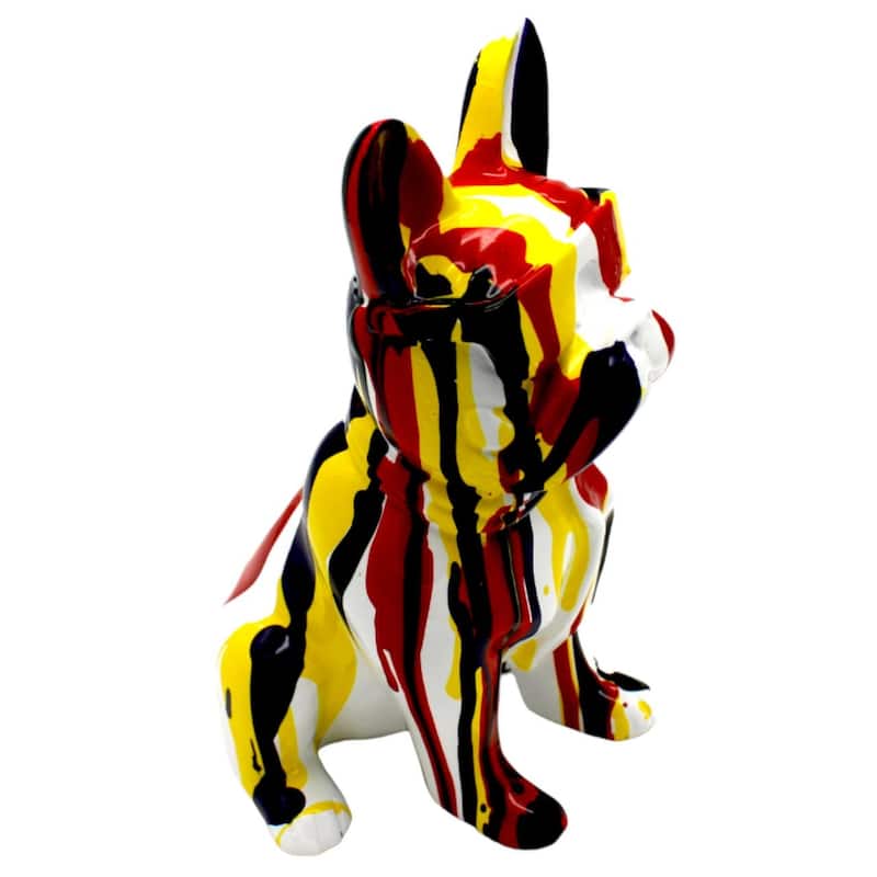 Interior Illusions Plus Red & Yellow Graffiti Dog with Glasses - 8" tall