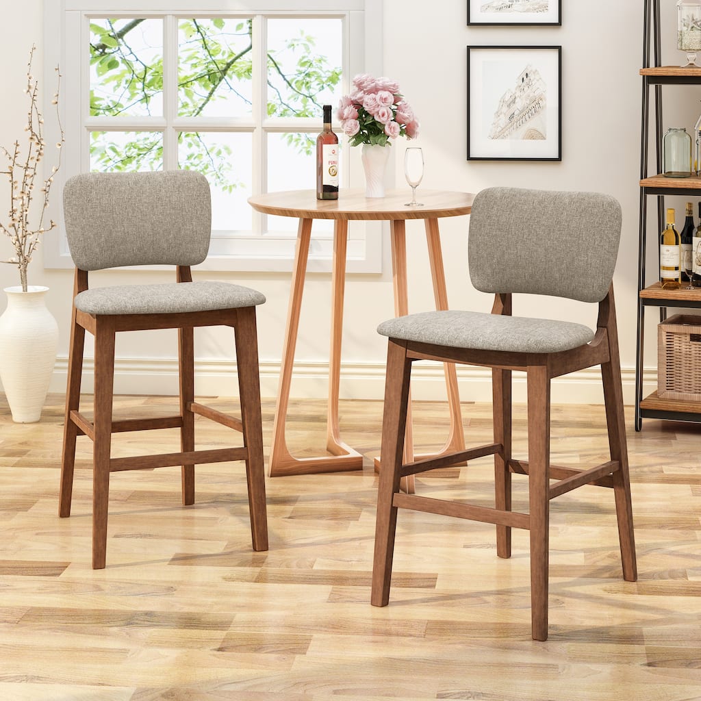Fessenden 42-in. Upholstered-seat Wood Bar Chairs (Set of 2) by Christopher Knight Home