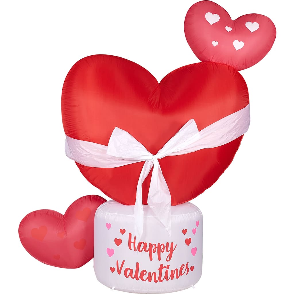 Fraser Hill Farm 8-Ft. Tall Valentine's Day Heart, Blow Up Inflatable - 8 Feet