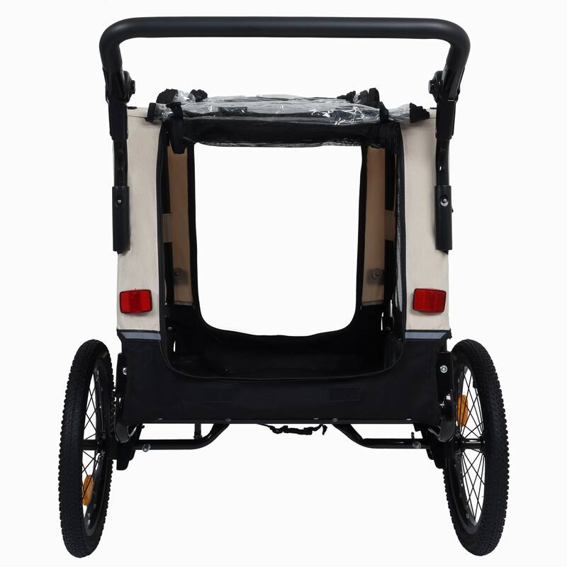 2-In-1 Bike Trailer & Push Cart For Pets-All-Terrain Wheels,Quick Release Wheel,Internal Leash,Holds Pets Up To 88 Lbs