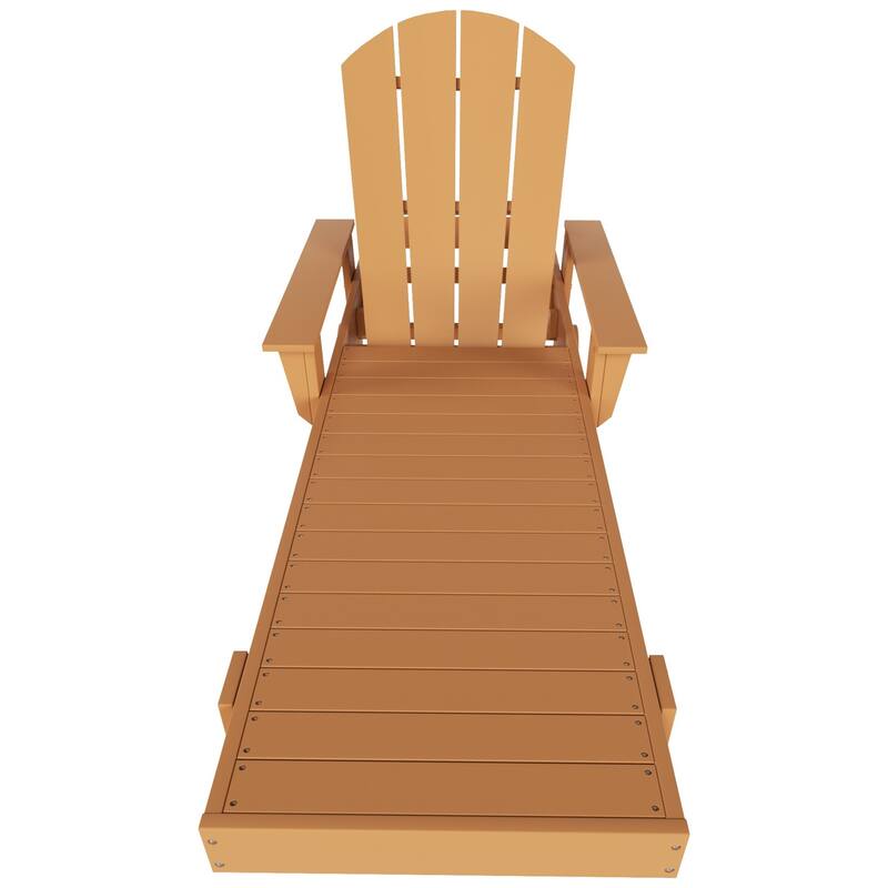 Polytrends Laguna Hdpe All Weather Outdoor Patio Pool Reclining Chaise Lounge With Side Table (2-Piece Set)