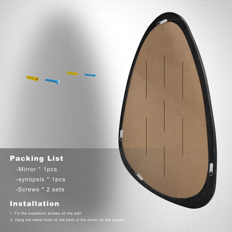 Irregular Mirror Asymmetrical Wood Wall Mirror