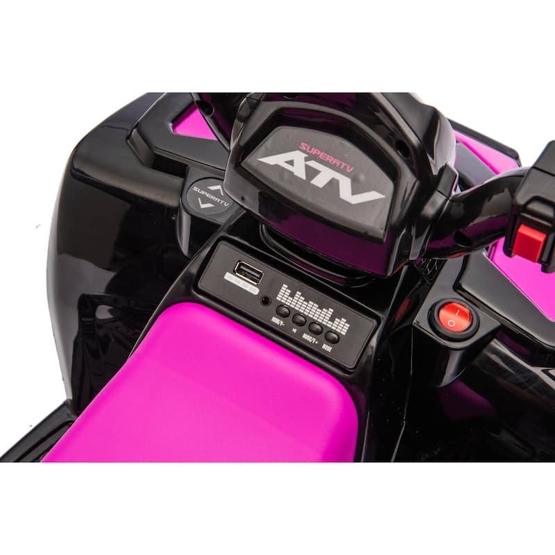 6V Kids Electric Ride-On ATV Quad for Ages 3-5, Anti-Slip Wheels & RWD - Pink