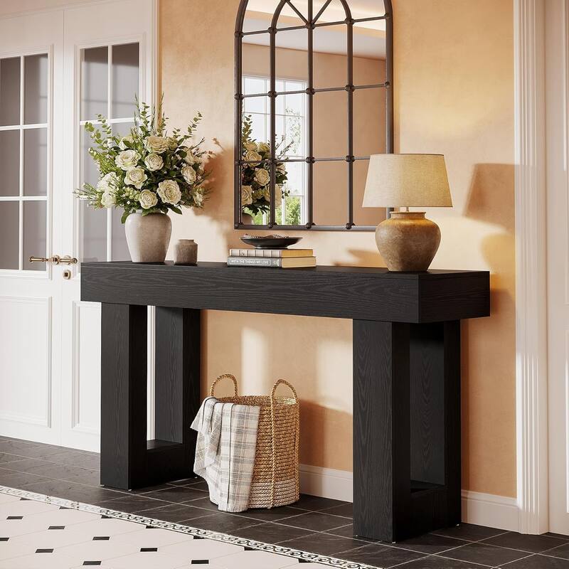 63" Wooden Console Table, Rectangular Sofa Table for Behind Couch, Entryway, HallwayLiving Room