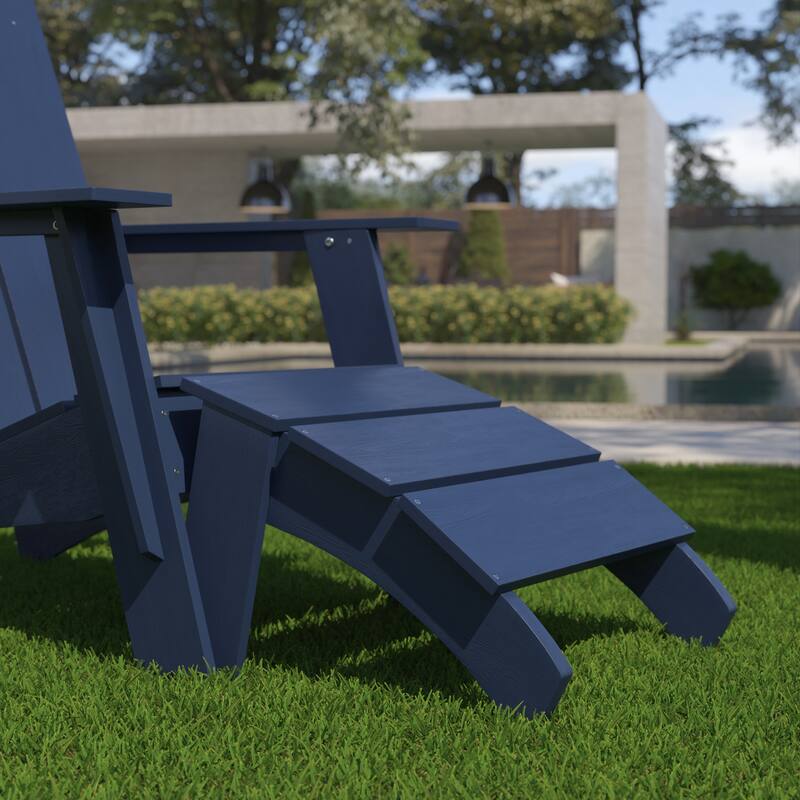 Indoor/Outdoor Poly Resin Adirondack Style Ottoman - 20.5"D x 19.5"W x 13.5"H