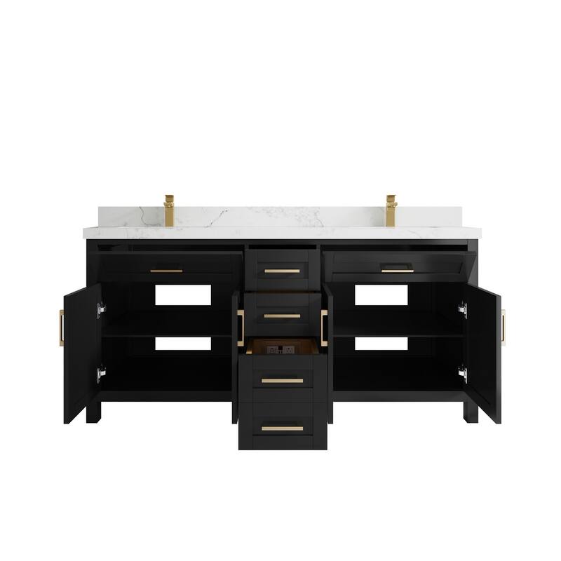 Willow Collections 72 in. W x 22 in. D Double Sink Bathroom Vanity with Countertop
