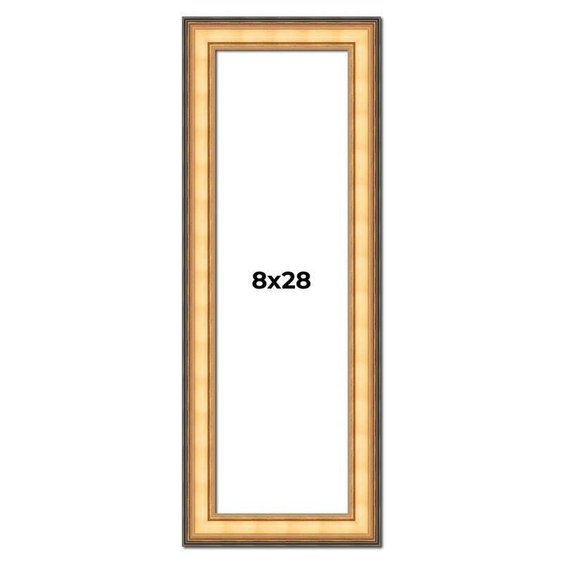 8x28 Frame Gold Plein Aire Solid Wood Picture Frame Width 2 Inches |