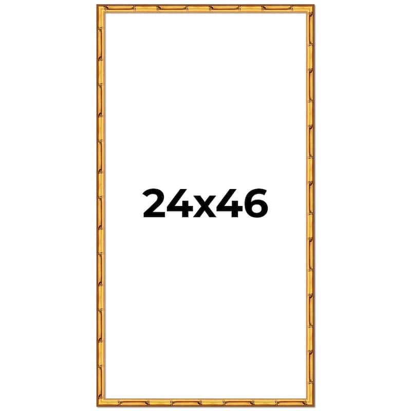 24x46 Frame Gold Bamboo Solid Wood Picture Frame | 1 Inch Moulding