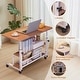 preview thumbnail 10 of 12, 31.5" Adjustable Height Rolling Desk with Wheels & Storage Shelves, Mobile Standing Desk for Home Office, School