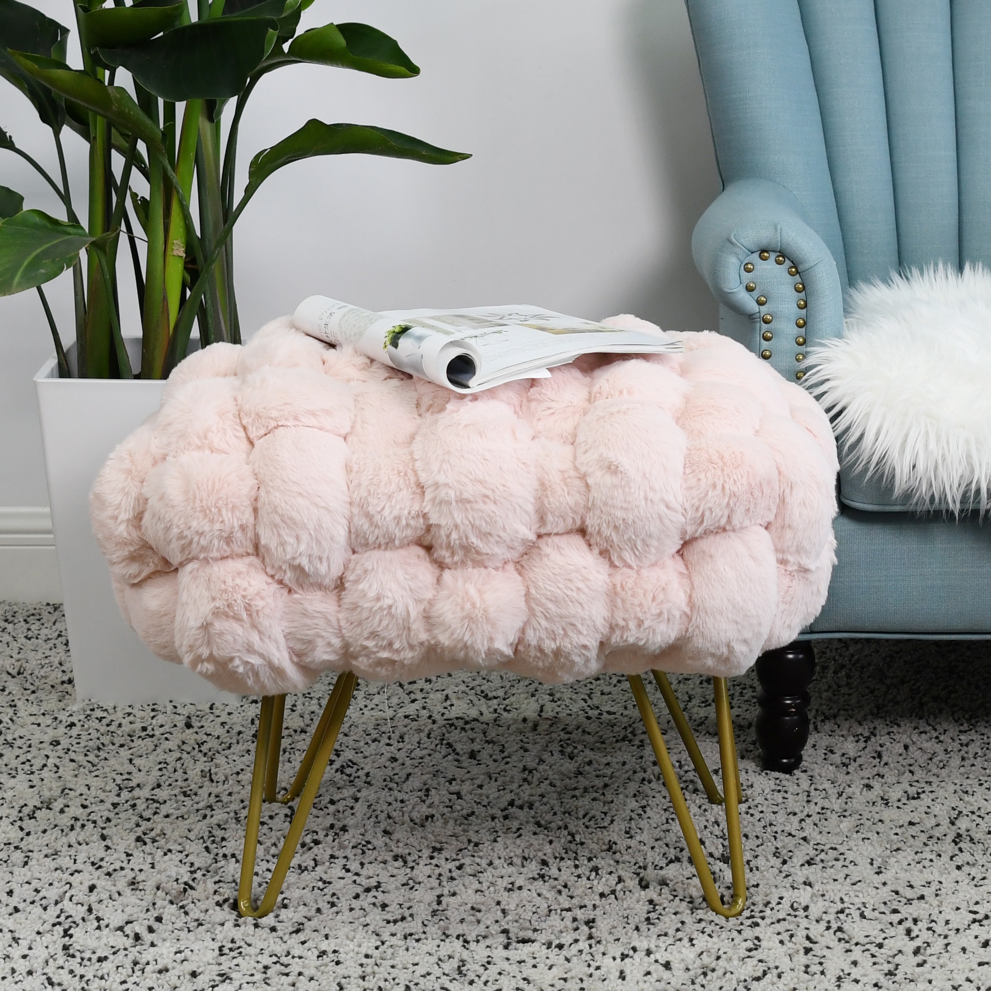 Fluffy bench chair cheap
