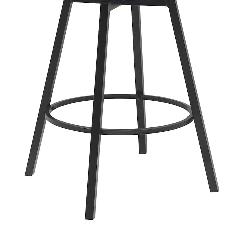 Athena Wood and Metal Upholstered Bar or Counter Swivel Stool