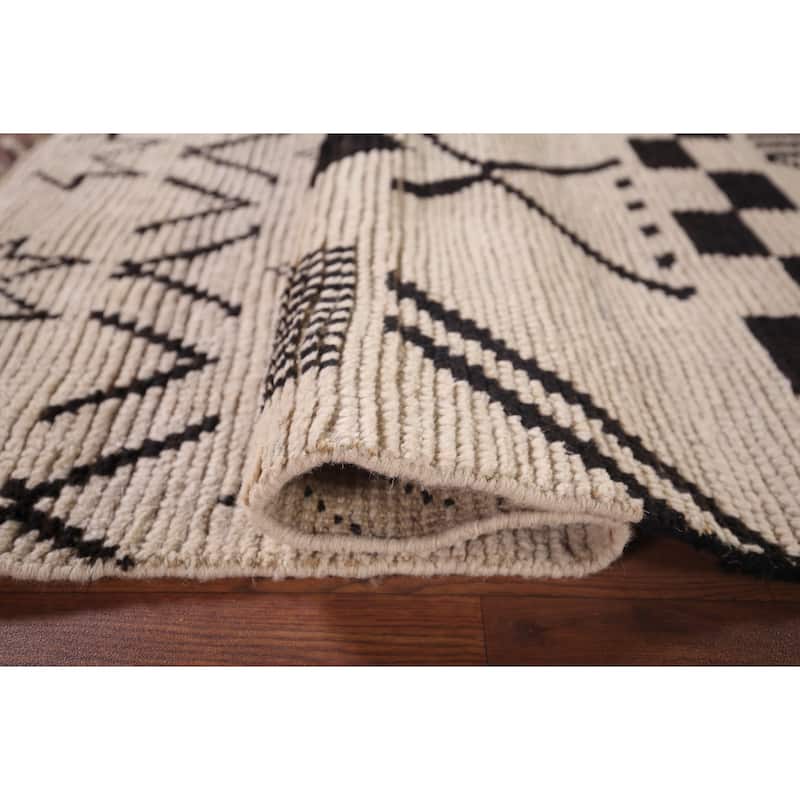 Striped Moroccan Oriental Accent Rug Hand-Knotted Wool Carpet - 3'0"x 5'3"
