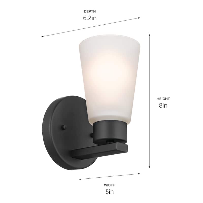 Kichler Lighting Stamos 1-Light Bathroom Indoor Wall Sconce Light