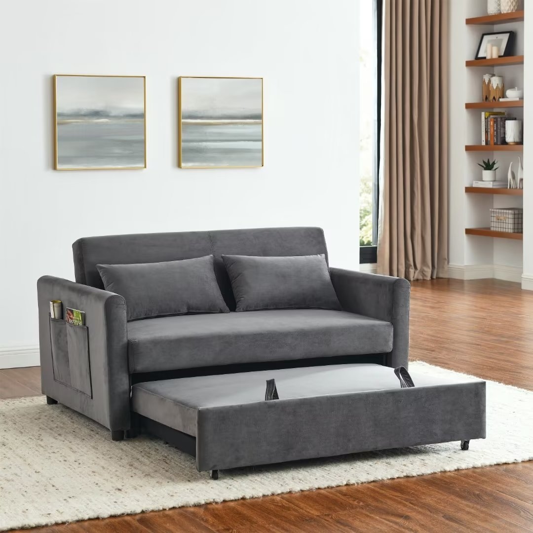 Double pull deals out sofa bed