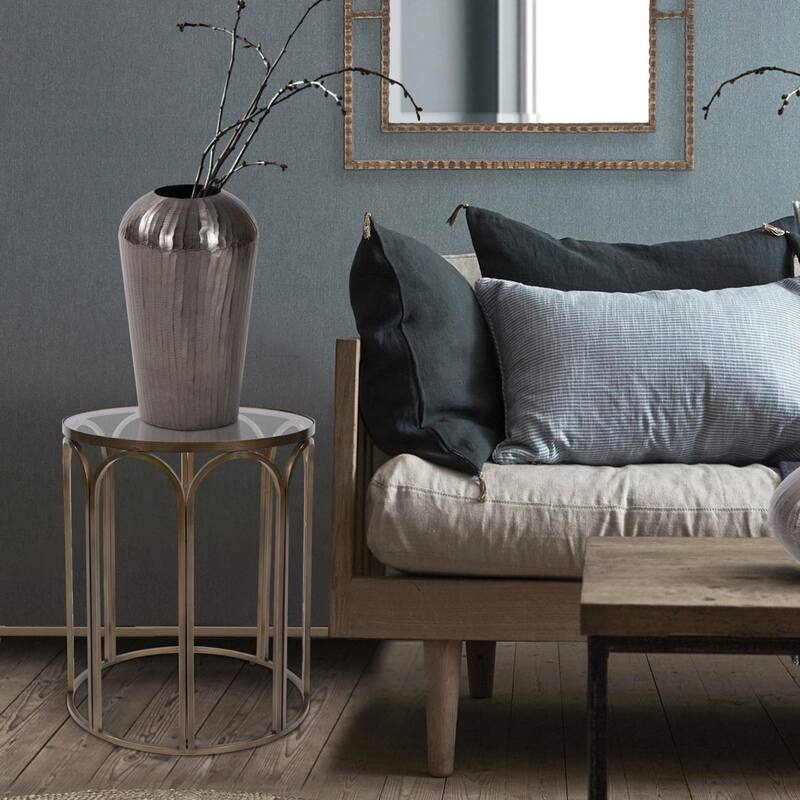 Carbon Gray Chiseled Aluminum Vase