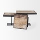 preview thumbnail 11 of 14, Lorenz Light Brown Wood w/Black Metal Base Round Decorative Display Stands (Set of 3)