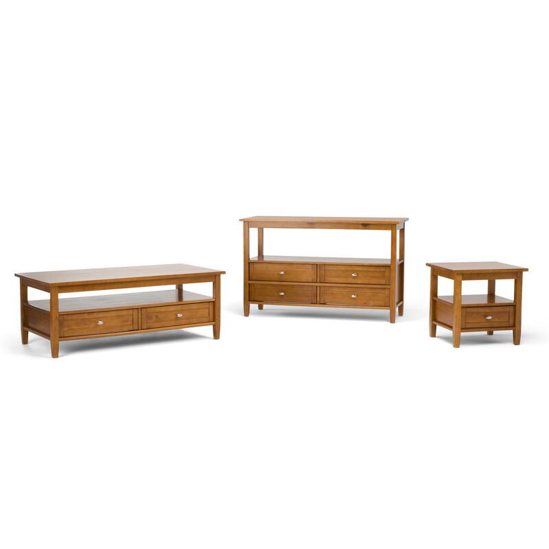 WYNDENHALL Norfolk SOLID WOOD 20 inch Wide Rectangle Transitional End Side Table - 20 inch Wide