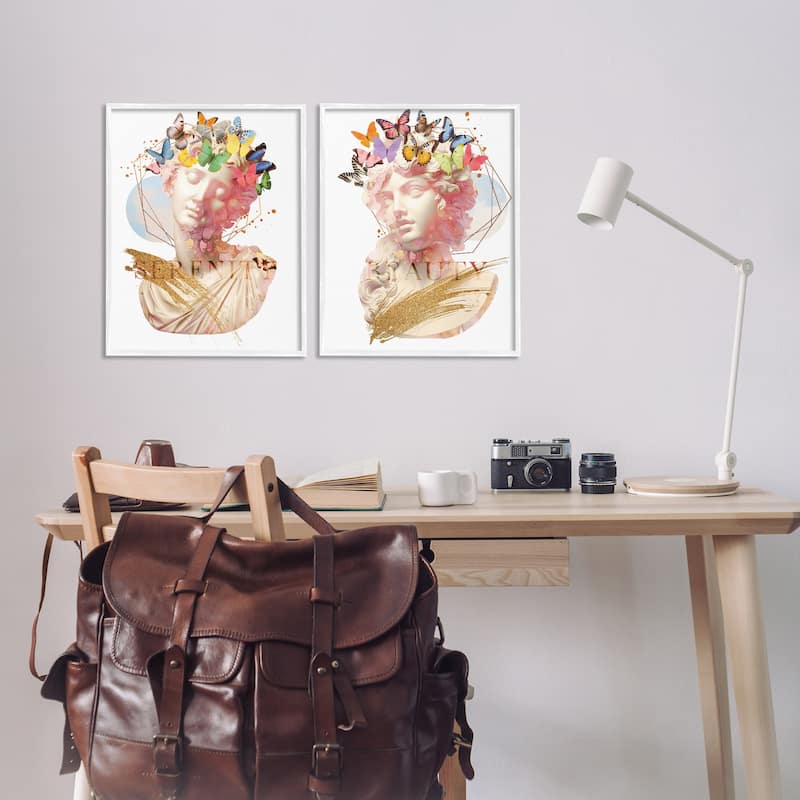 Stupell Serenity & Beauty Glam Collages Framed Giclee Art Design By Susan Arnot (Set of 2)