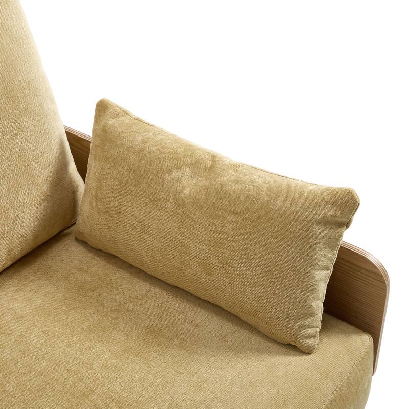 Chenille 3-in-1 Convertible Sofa Bed Chair with 3 Pillows and Storage Pockets