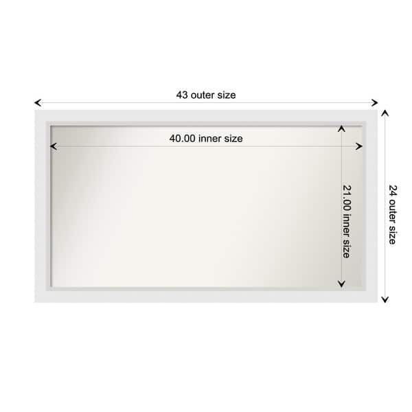 dimension image slide 21 of 93, Wall Mirror Choose Your Custom Size - Extra Large, Blanco White Wood