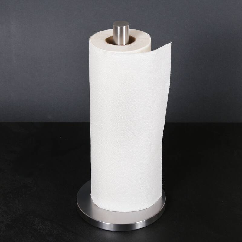 Creative Home Weighted Stainless Steel Paper Towel Holder - 5.9" x 5.9" x 13"