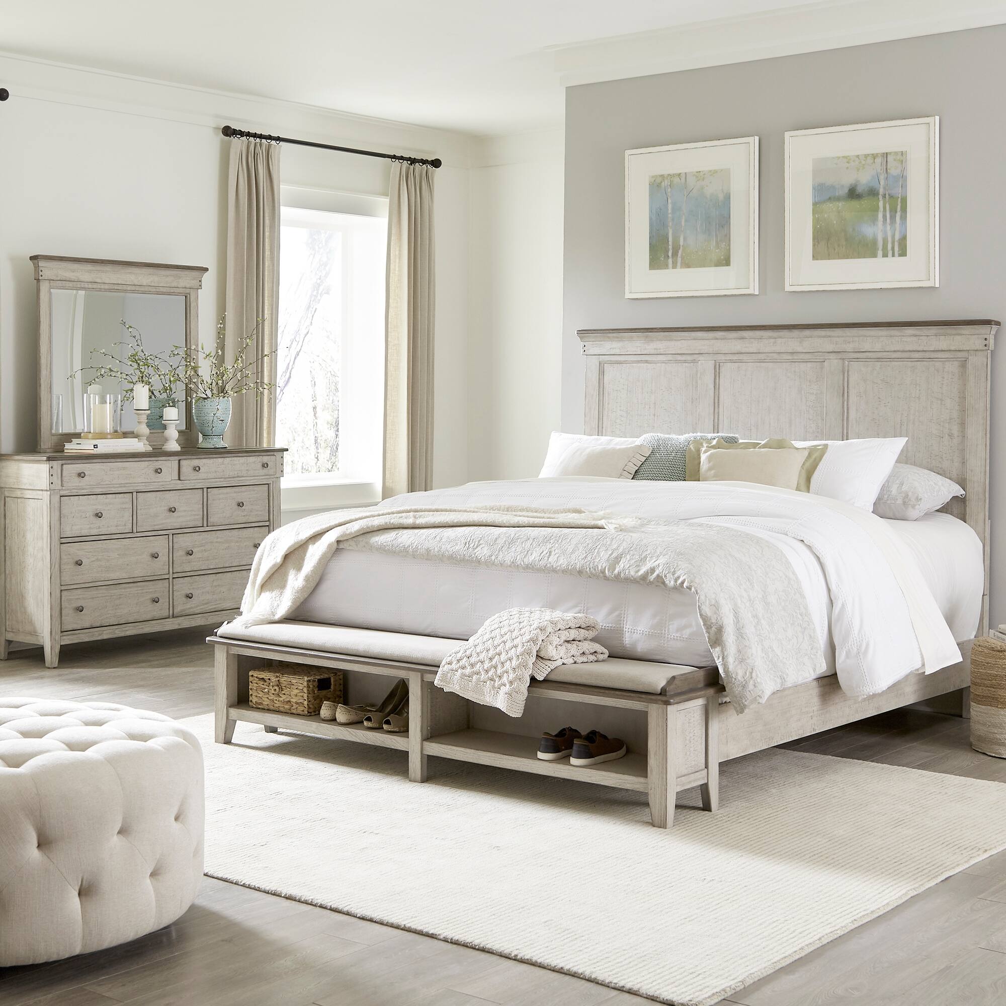 Option Bed, Dresser, and Mirror