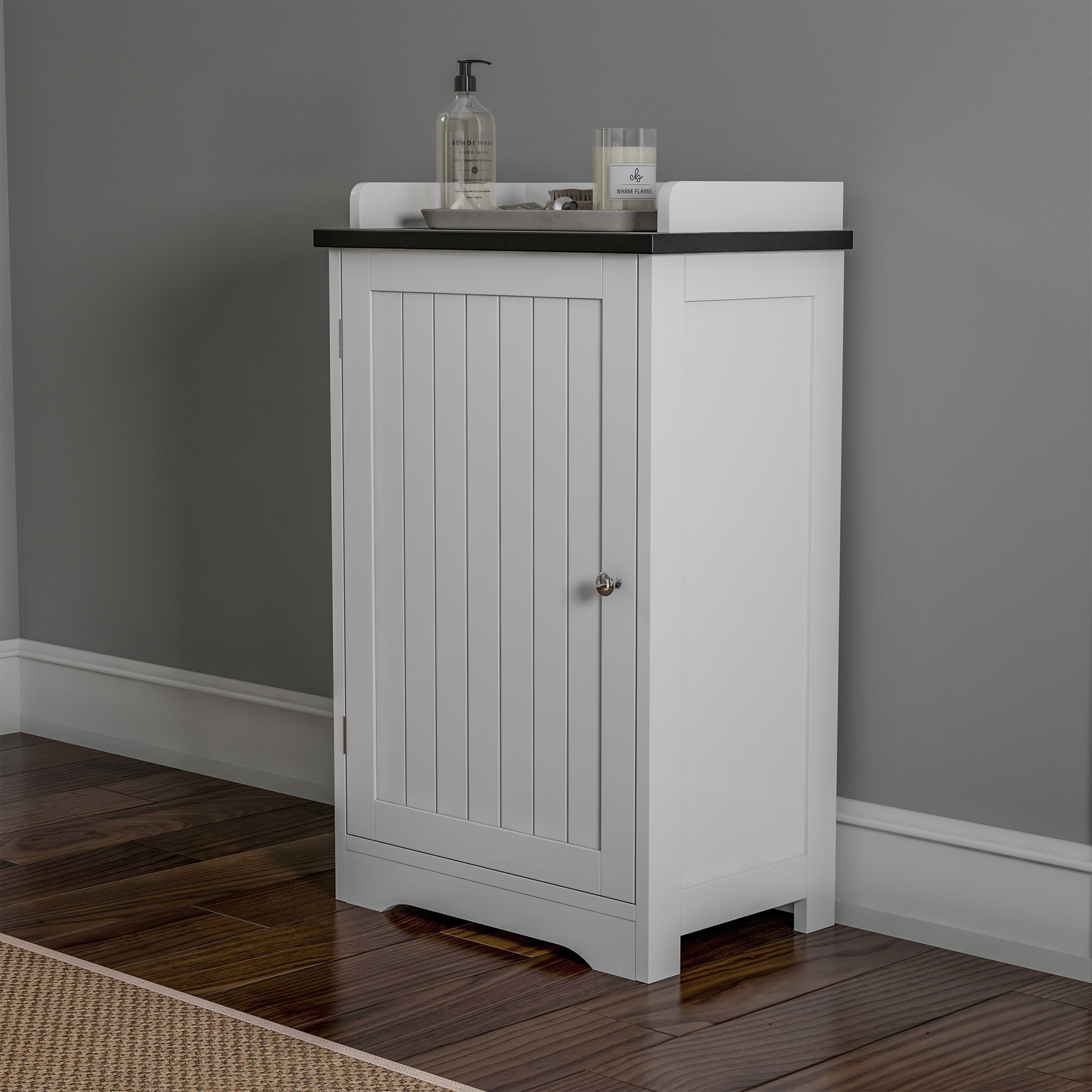 White Wood Freestanding Bathroom Storage Unit Semis Online
