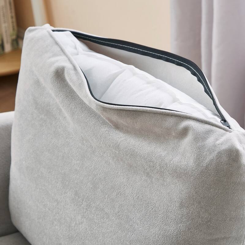 Upholstered Swivel Sofa Chair with Curved Desig
