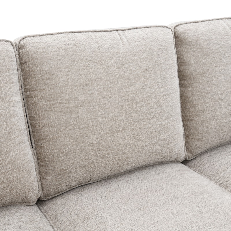 Furniture of America Maevy 2-Piece Taupe Chenille Sofa Set with Accent Pillows