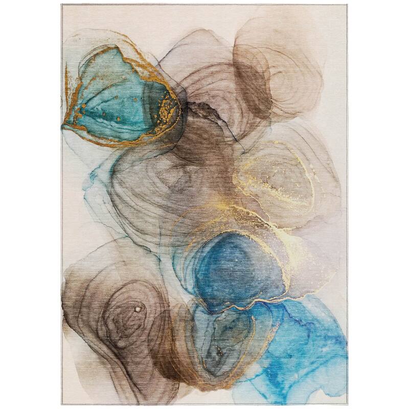 Elfi Artistic Abstract Weather Resistant Versatile Elegance Outdoor Rug