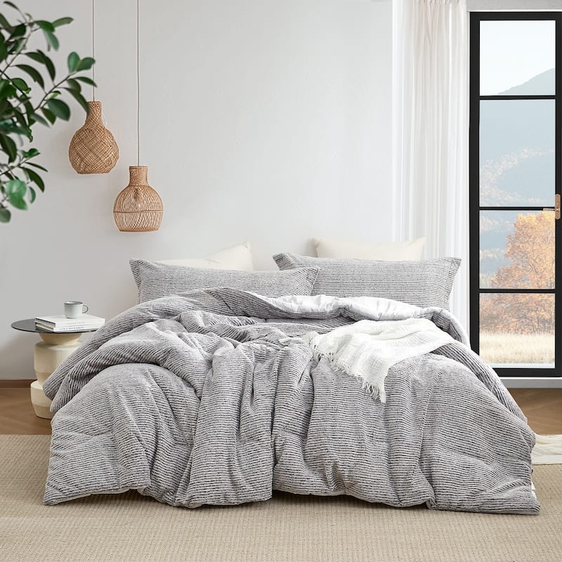 Glacier Frost - Coma Inducer® Oversized Comforter Set - Snowy Gray - 3 Piece - King