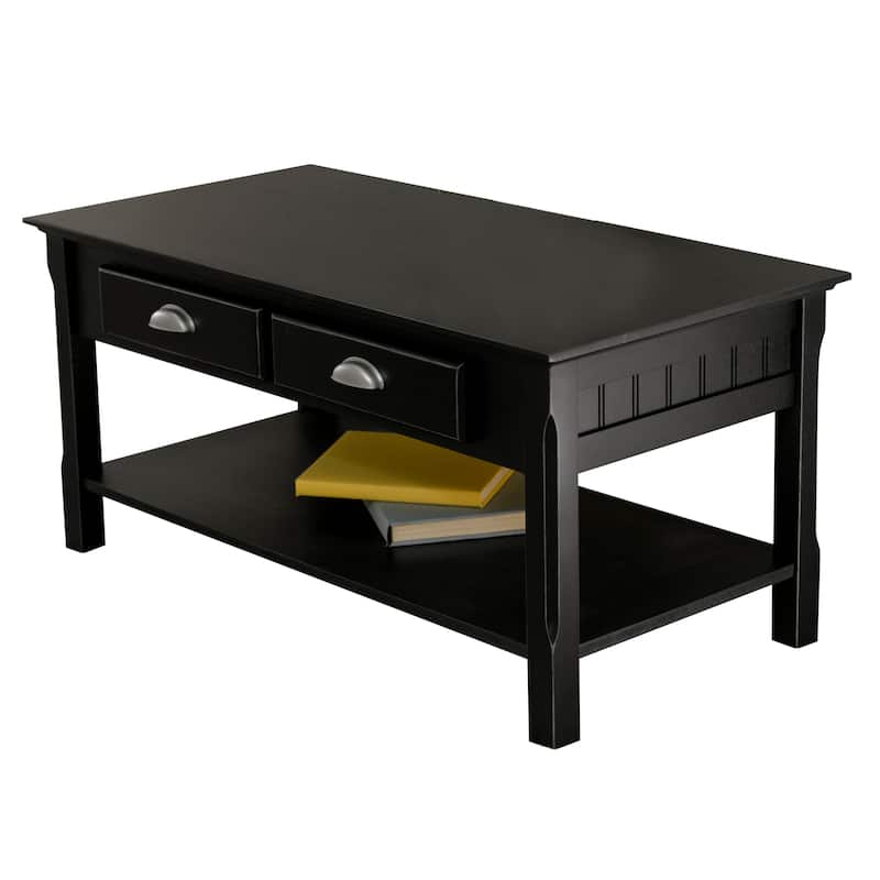 Timber Coffee Table, Black - 37.99 x 19.53 x 17.13 inches - 37.99 x 19.53 x 17.13 inches