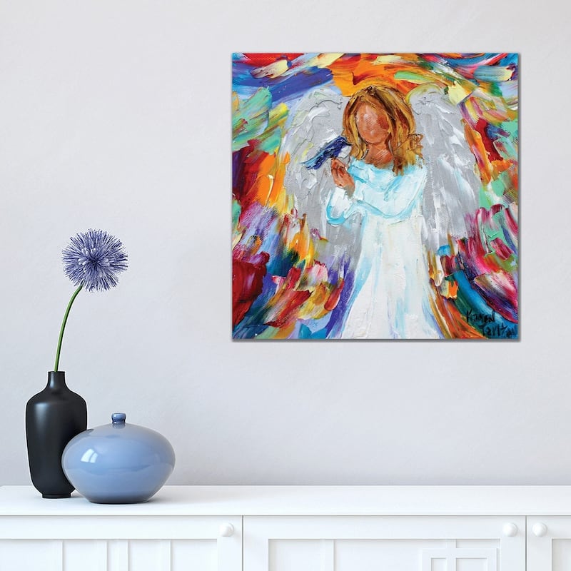 iCanvas "Angel And Bird" by Karen Tarlton Canvas Print - 18x18x1.5