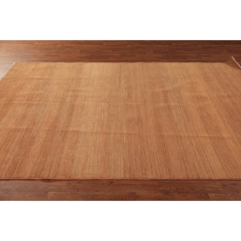 Modern Gabbeh Oriental Area Rug Hand-Knotted Solid Wool Carpet - 6'0" x 8'10"