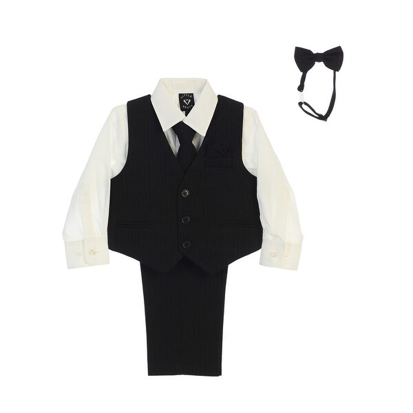 Infant Boys 4pc Black Pin Stripe Suit Size 12 Months 24 Months