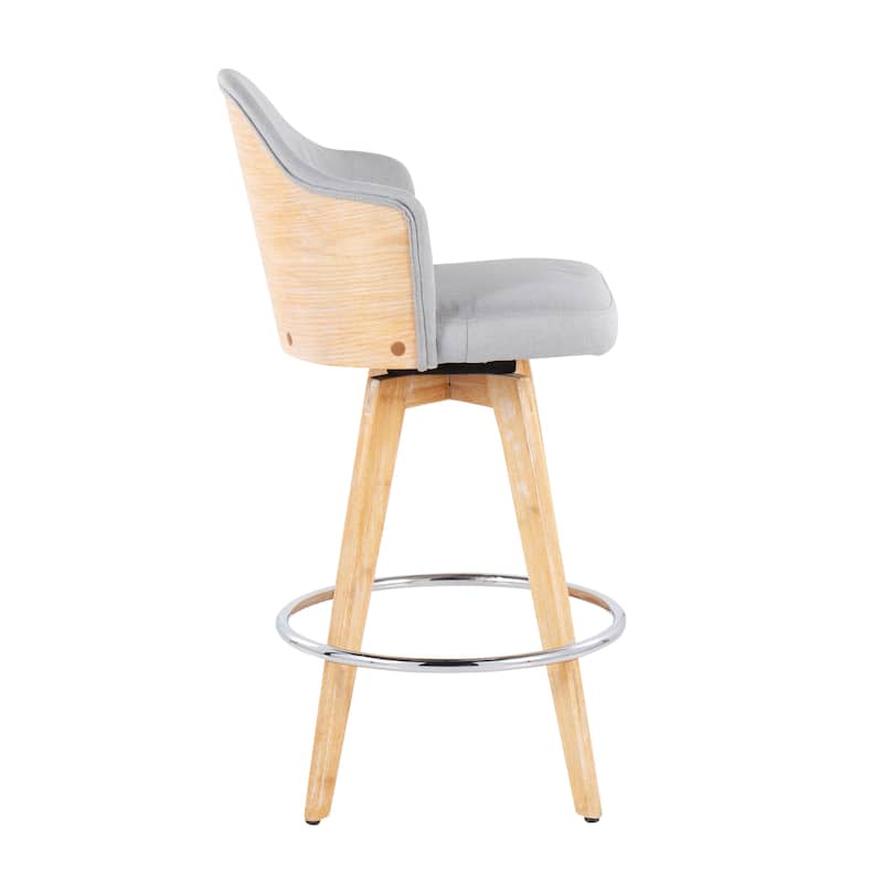Carson Carrington Valsatra Fixed-Height Counter Stool with Wood Base and Natural Wood Back (Set of 2)