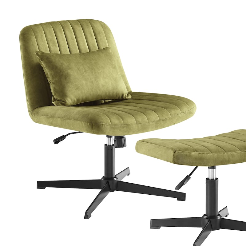Art Leon Swivel and Adjustable Accent Chair with Ottoman