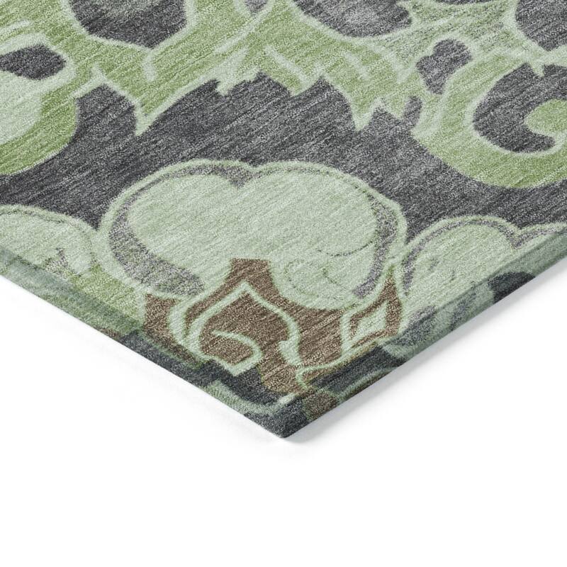 HomeRoots Damask Traditional Rectangle Outdoor Rug