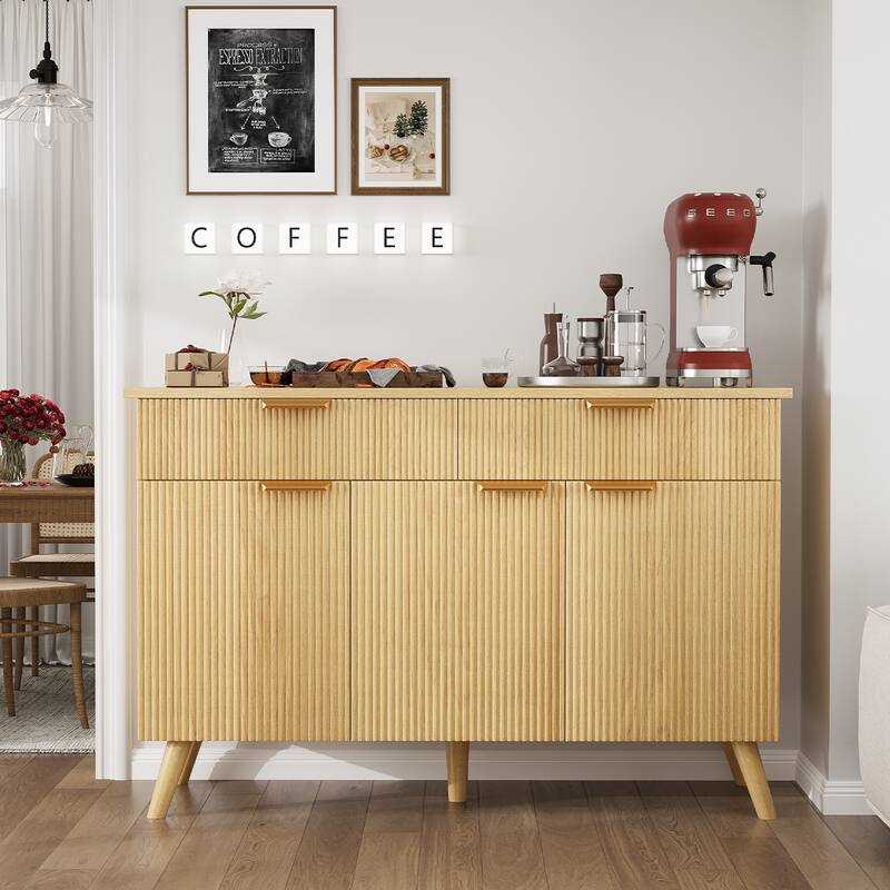 Gymojoy Sideboard Buffet Cabinet Storage, Modern Buffet with 3 Doors & 2 Drawers, Adjustable Shelves for Kitchen, Living Room