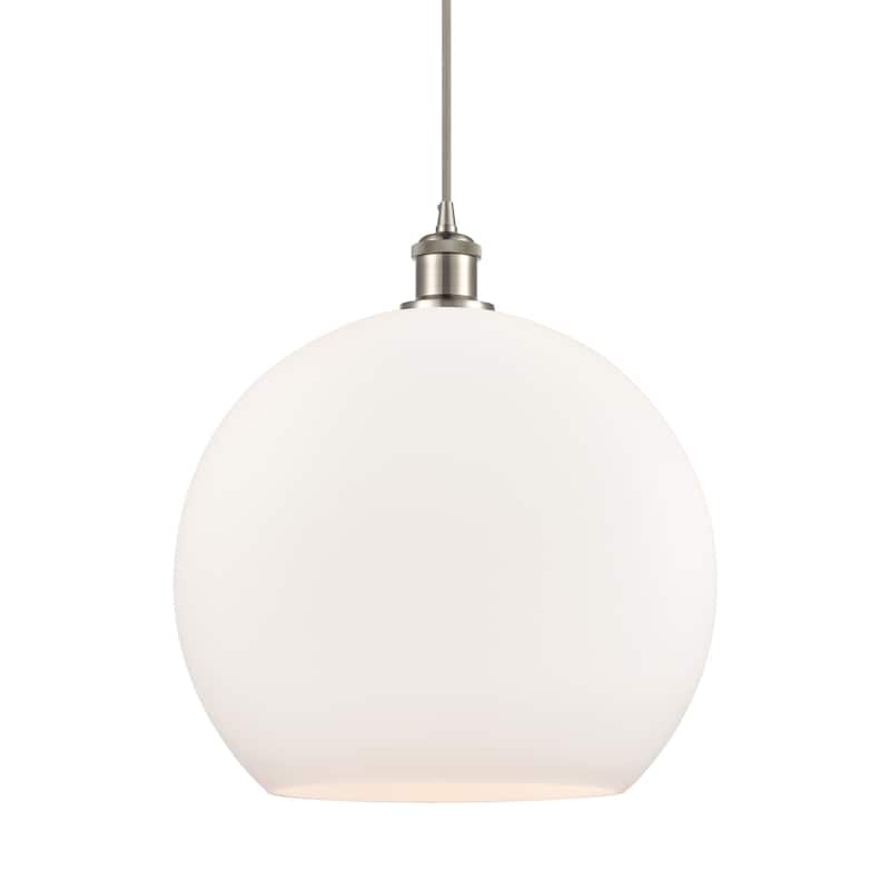 Innovations Lighting 516-1P-18-14 Athens Pendant Athens 14" Wide - Brushed Satin Nickel / Matte White