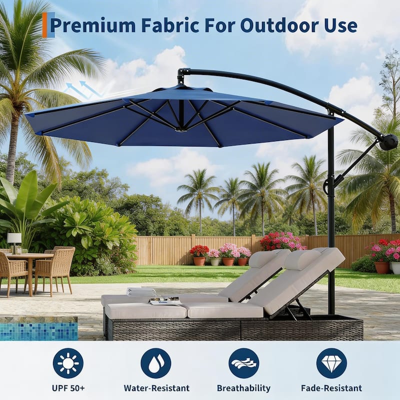 10 ft Offset Patio Umbrella, with with Easy Lift & Tilt Adjustment