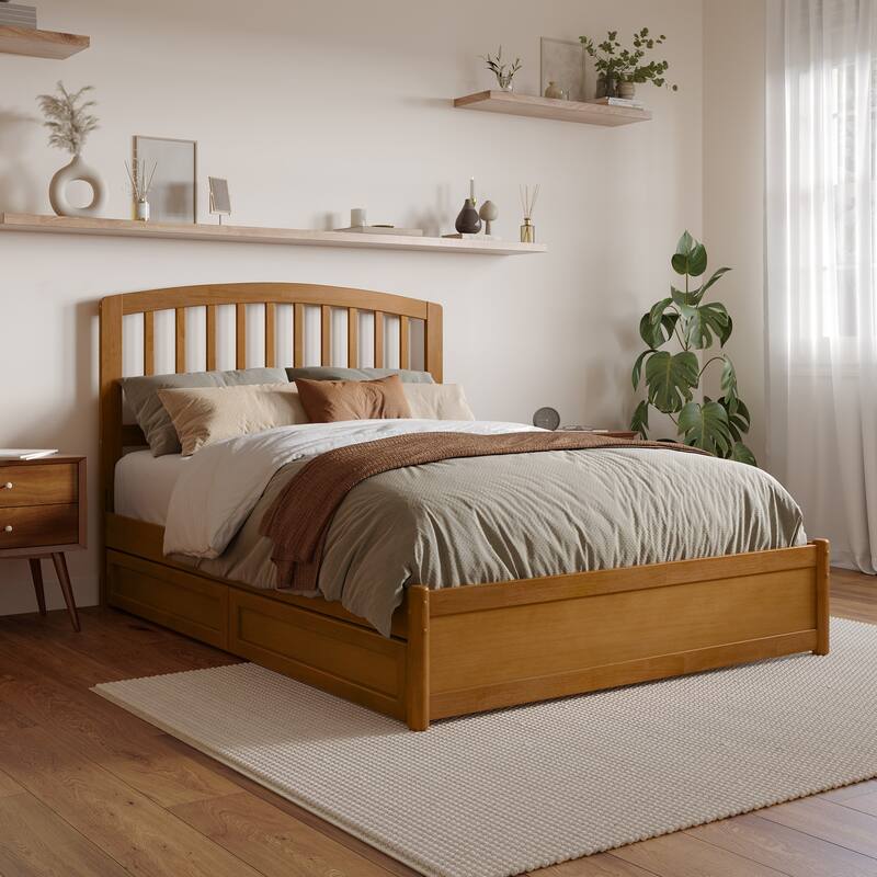 Lucia Platform Bed with Panel Footboard and Storage Drawers