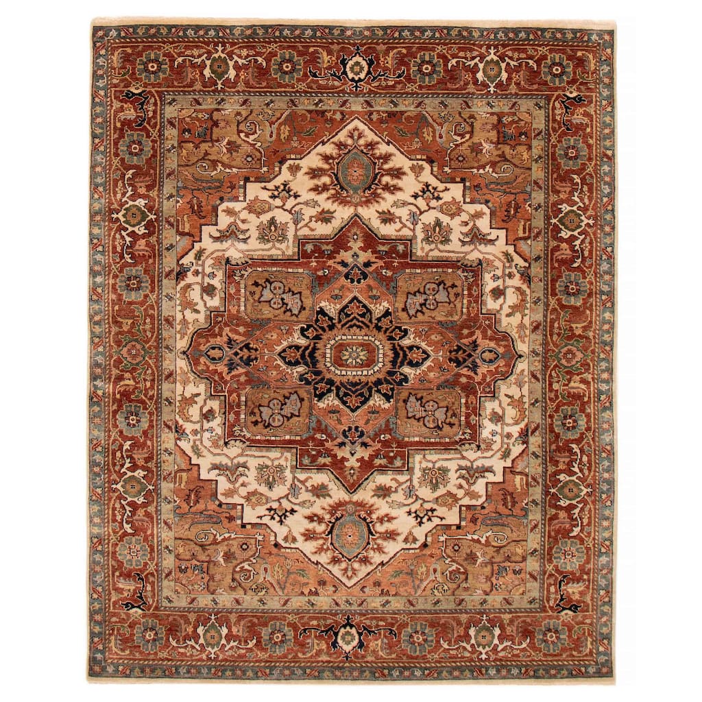 ECARPETGALLERY Hand-knotted Jules Sultane Ivory Wool Rug - 7'8 x 9'8