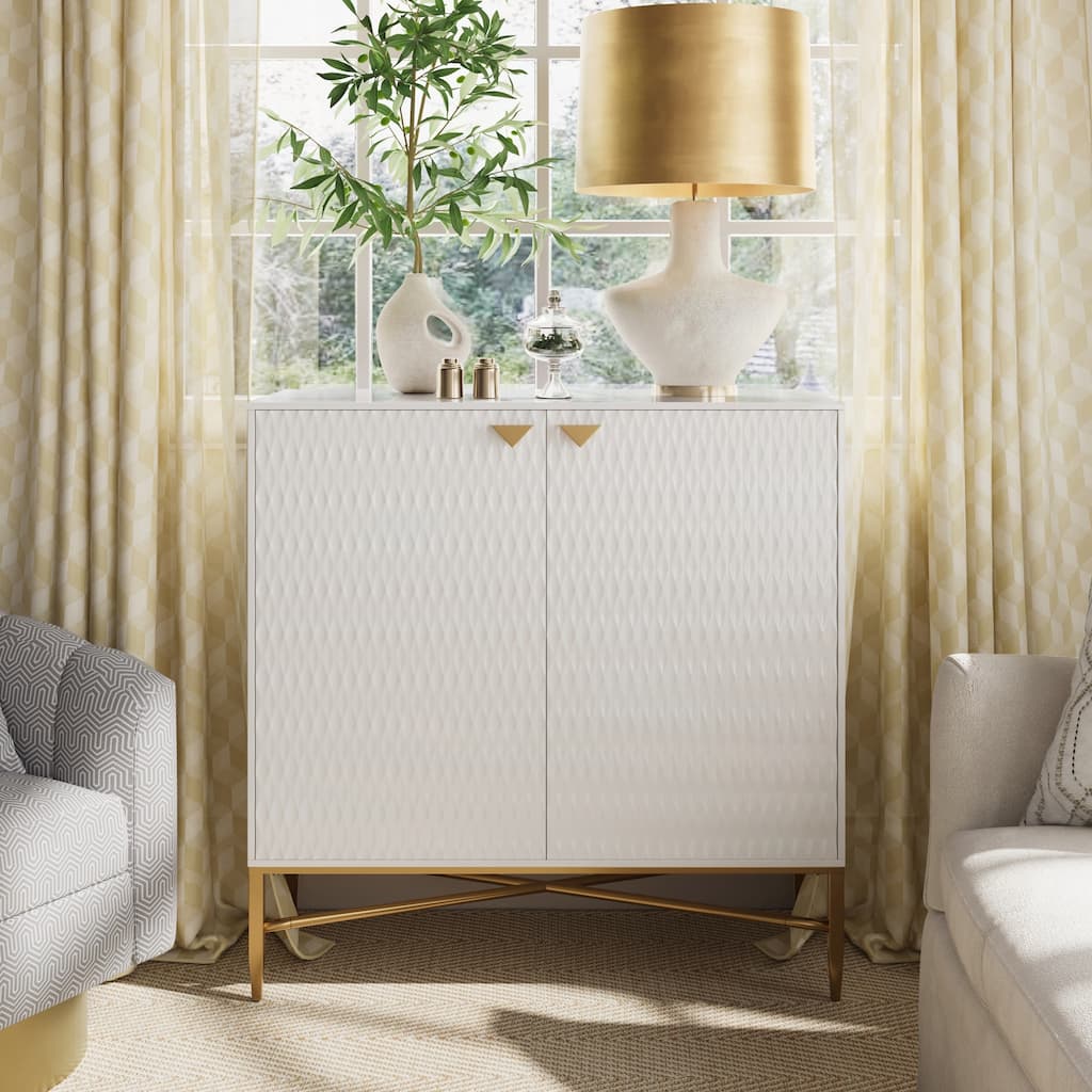 2-Door Locker Accent Cabinet with Tapered Metal Feet