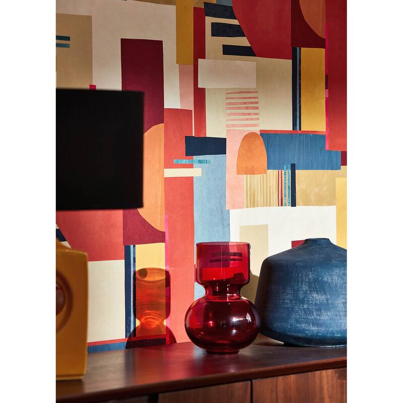 Rhodes Red Blocs Wallpaper